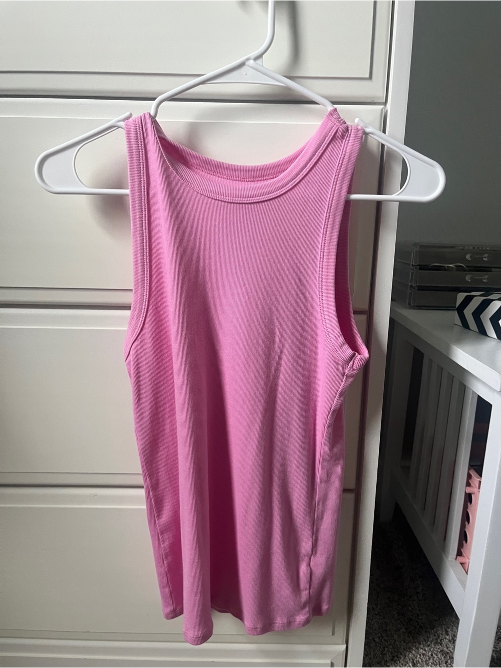 a new day Pink Ribbed Tank Top